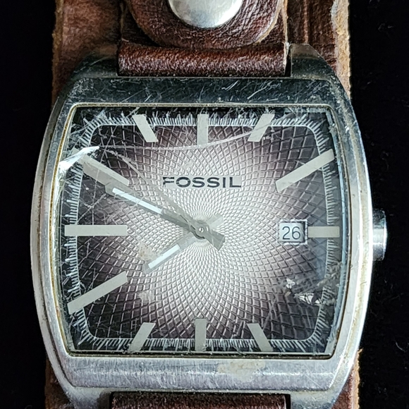 Fossil Men's Watch Brown Leather Strap - Fair Condition. JR-9410 - Picture 4 of 5